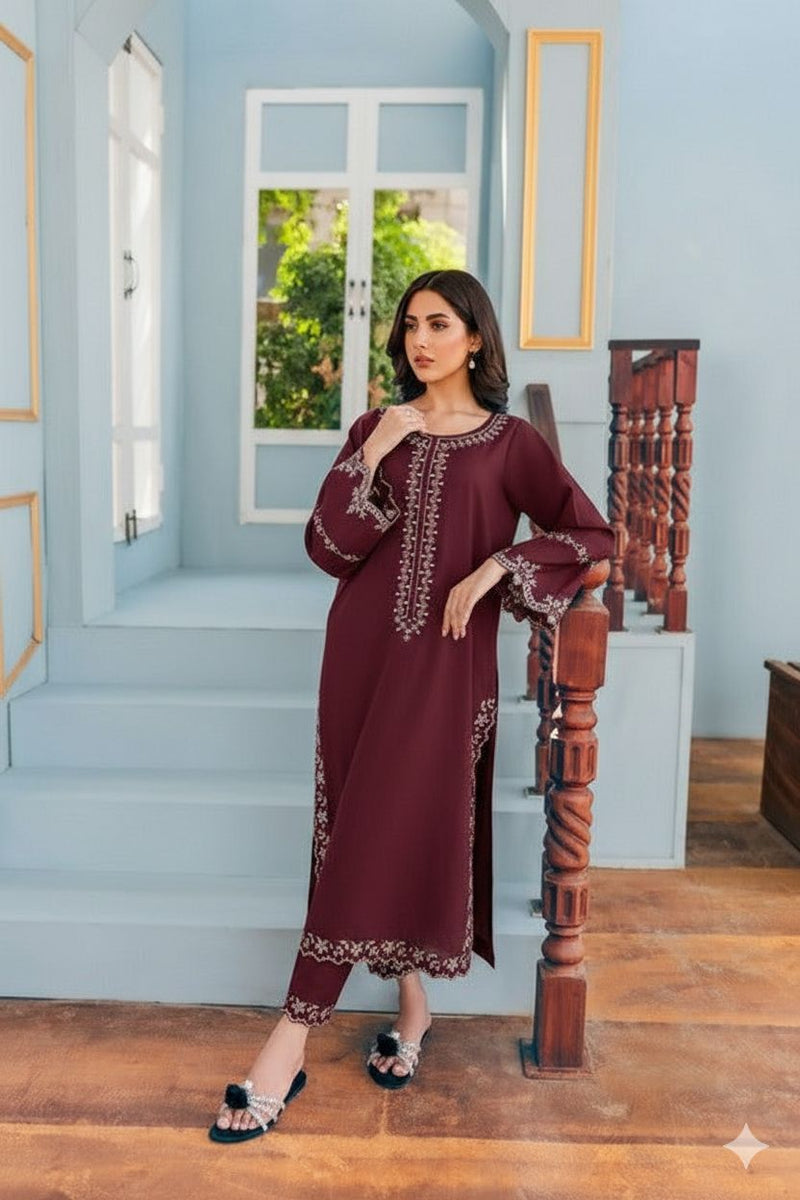 RTS |  Lawn 2PC Heavy Embroidered Suit