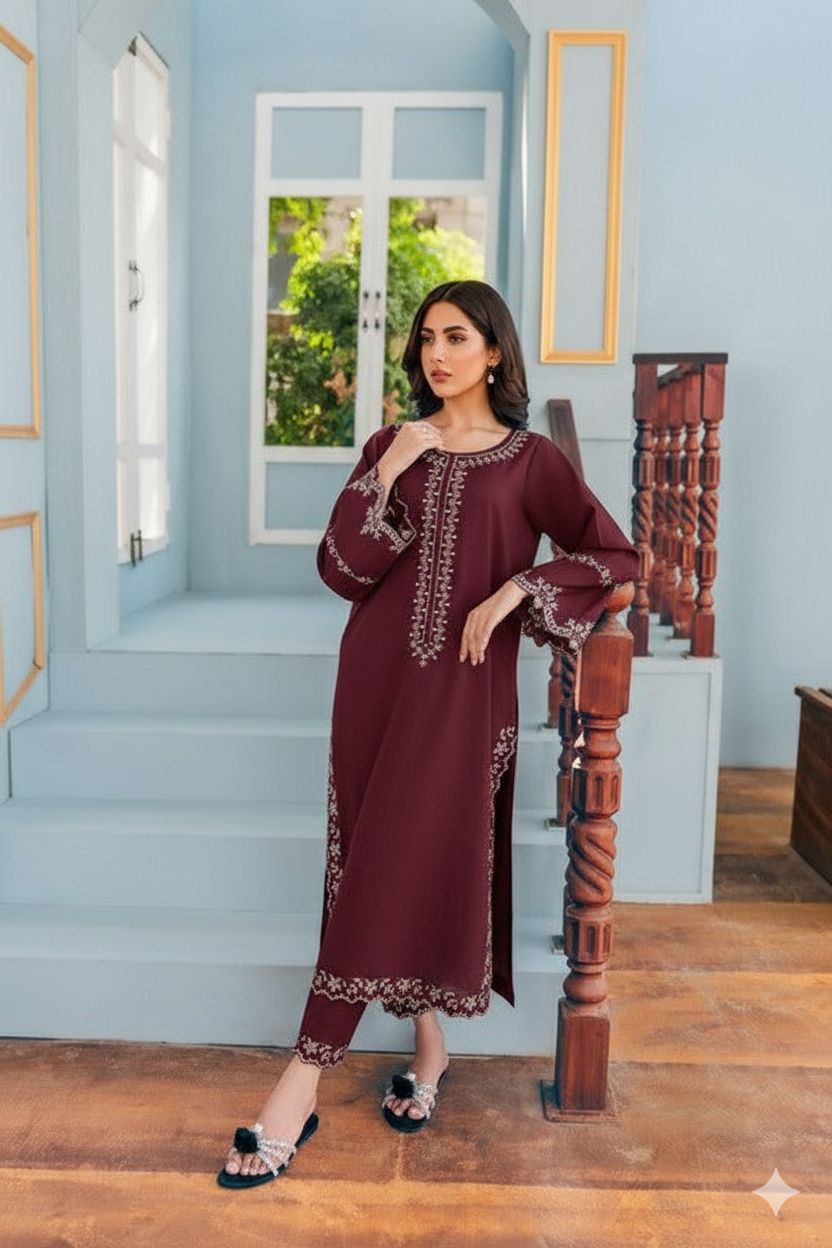 RTS |  Lawn 2PC Heavy Embroidered Suit