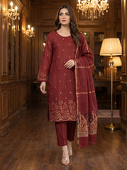 RTS | Bana Dora Lawn 3PC Heavy Embroidered Suit with Jacquard Dupatta