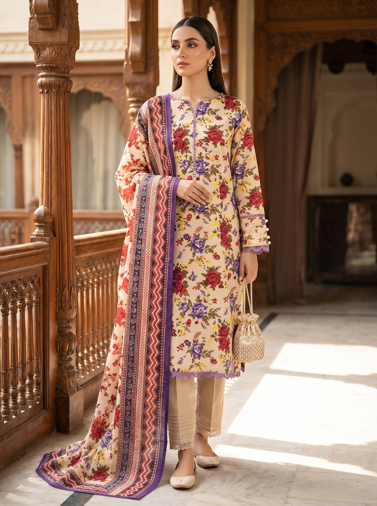 RTS | Premium Lawn 3PC Digital Printed Suit with Matching Dupatta