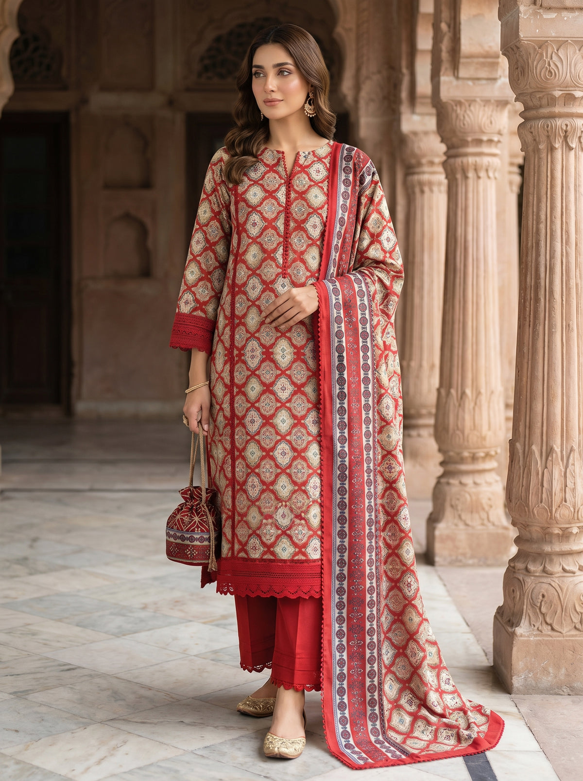 RTS | Premium Lawn 3PC Digital Printed Suit with Matching Dupatta