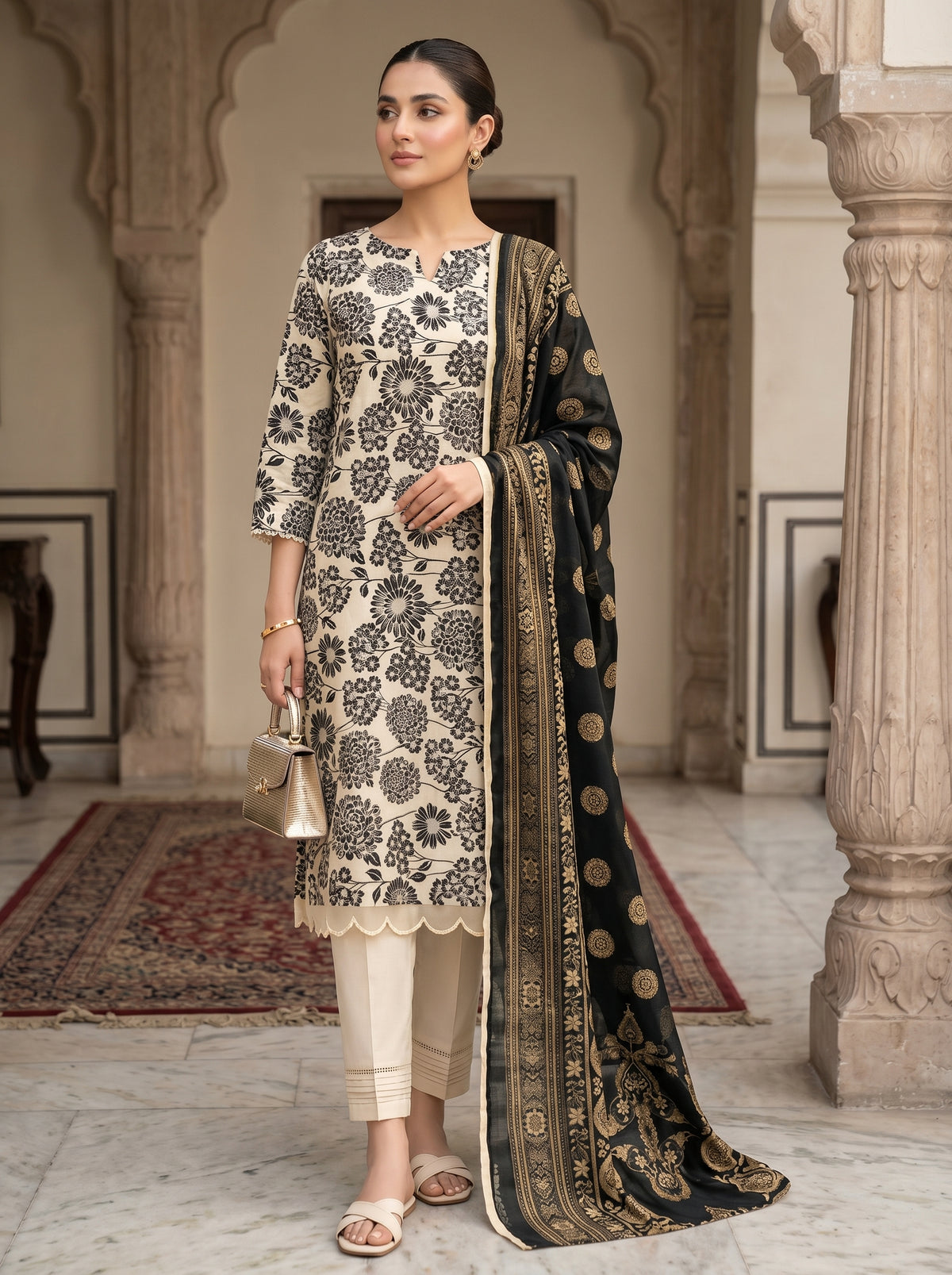 RTS | Premium Lawn 3PC Digital Printed Suit with Matching Dupatta