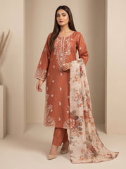 RTS | 3PC Heavy Embroidered Suit with Digital Printed Dupatta