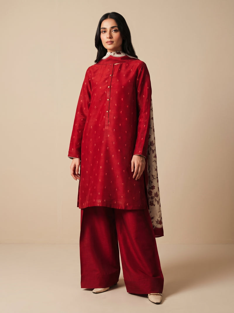 RTS | 3PC Heavy Embroidered Suit with Digital Printed Dupatta