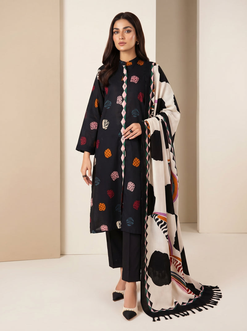 RTS | 3PC Heavy Embroidered Suit with Digital Printed Dupatta