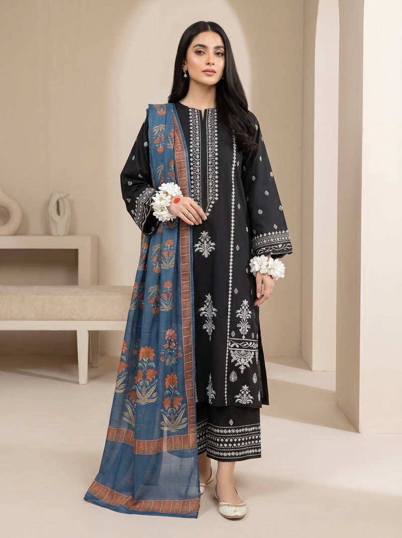 RTS | 3PC Heavy Embroidered Suit with Digital Printed Dupatta