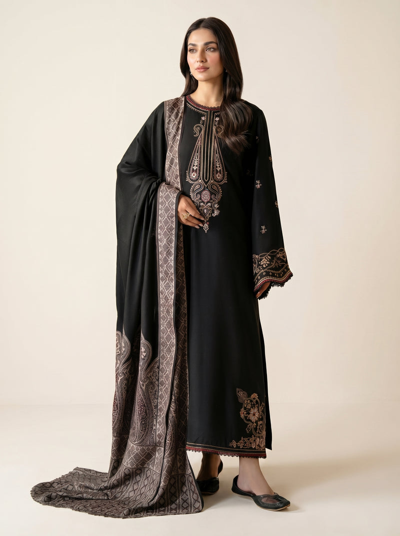 RTS | 3PC Heavy Embroidered Suit with Digital Printed Dupatta
