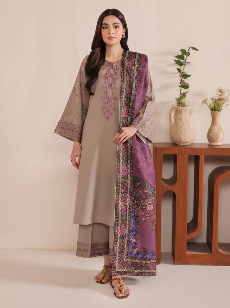 RTS | 3PC Heavy Embroidered Suit with Digital Printed Dupatta