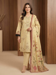 RTS | 3PC Digital Printed Heavy Embroidered Suit with With Digital Printed Dupatta