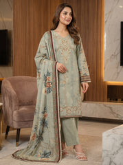 RTS | 3PC Digital Printed Heavy Embroidered Suit with With Digital Printed Dupatta