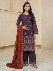 RTS | Bana Dora Lawn 3PC Heavy Embroidered Suit with Bamber Dupatta