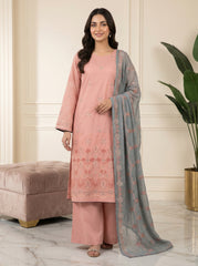 RTS | Bana Dora Lawn 3PC Heavy Embroidered Suit with Bamber Dupatta