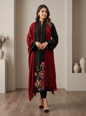 RTS | 3PC Embroidered Suit with Swiss Voile Dupatta