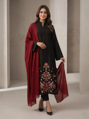 RTS | 3PC Embroidered Suit with Swiss Voile Dupatta
