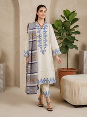 RTS | 3PC Heavy Embroidered Suit with Swiss Voile Dupatta
