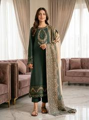 RTS | 3PC Heavy Embroidered Suit with Swiss Voile Dupatta