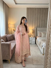 RTS | 3PC Heavy Embroidered Suit with Organza Dupatta