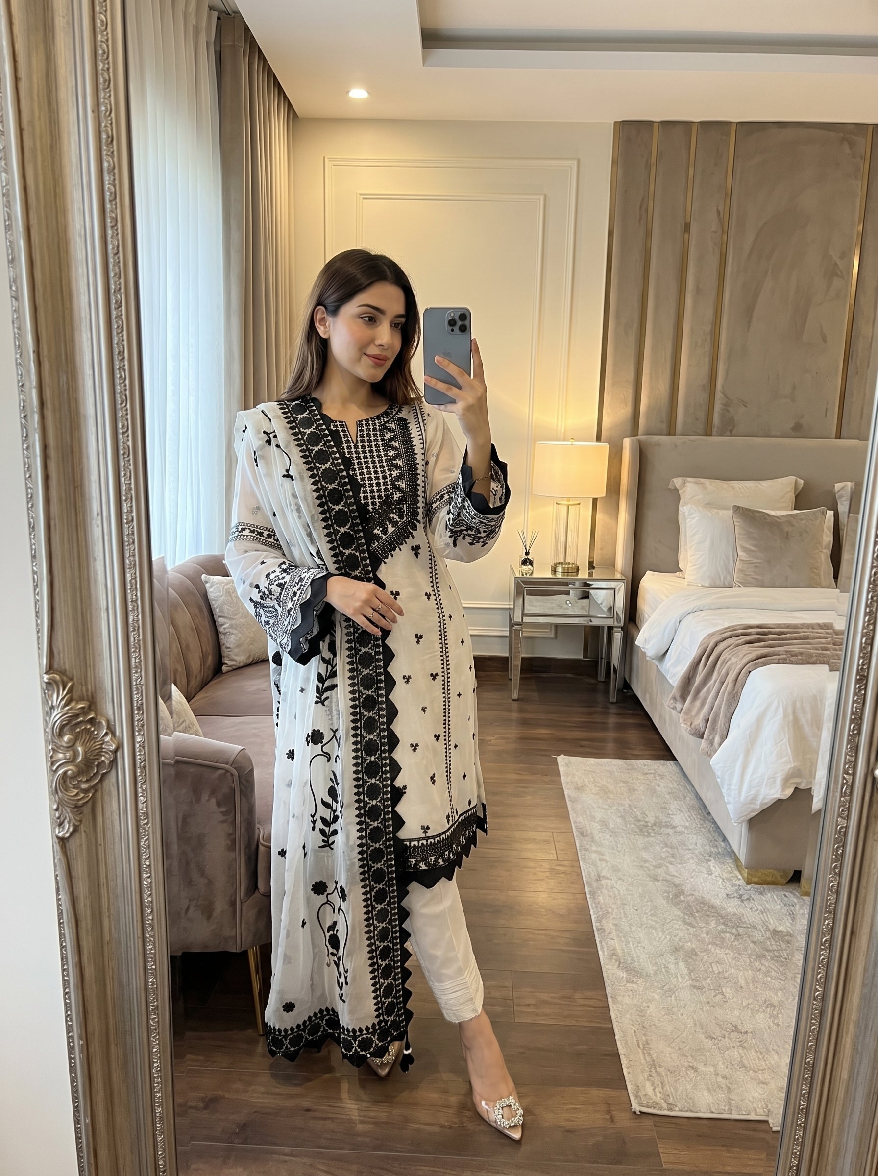 RTS | 3PC Heavy Embroidered Suit with Bamber Chiffon Dupatta