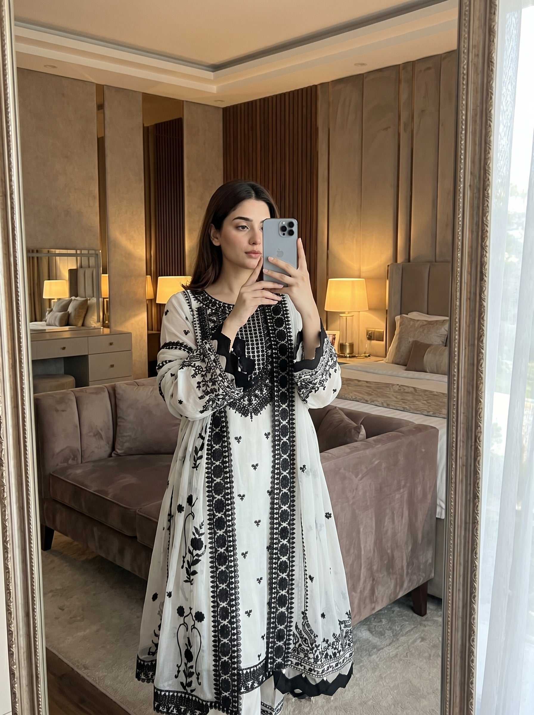 RTS | 3PC Heavy Embroidered Suit with Bamber Chiffon Dupatta