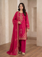 RTS | 3PC Heavy Embroidered Suit with Doriya Lawn Dupatta