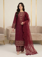 RTS | 3PC Heavy Sequence Embroidered Suit with Organza Dupatta
