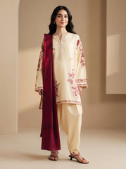 RTS | 3PC Heavy Embroidered Suit with Digital Print Voile Dobby Dupatta