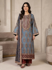 RTS | 3PC Digital Printed Suit with Ready-to-Wear Lace Dupatta