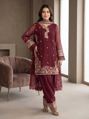 RTS | 3PC Sequence Heavy Embroidered Suit with Bamber Dupatta