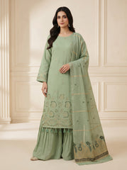 RTS | Bana Dora Lawn 3PC Heavy Embroidered Suit with Jacquard Dupatta