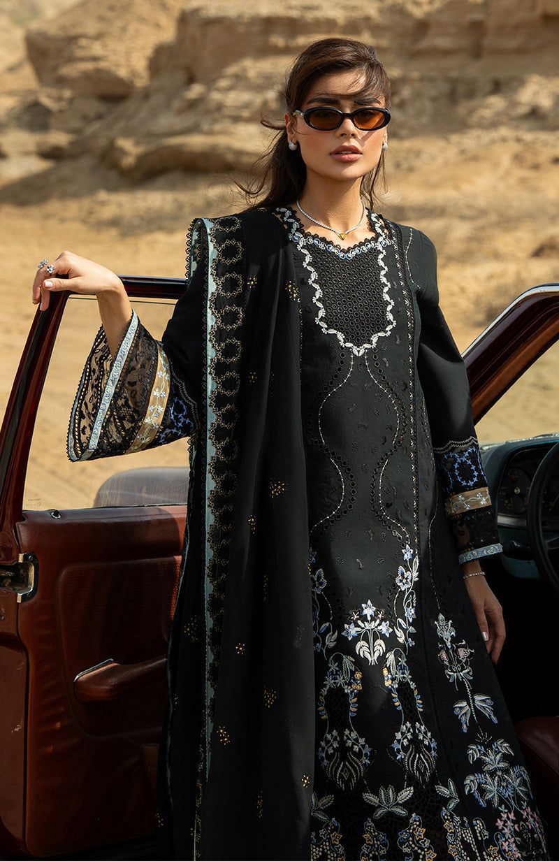 RTS | 3PC Chikankari & Multihead Embroidered Suit with Bamber Chiffon Dupatta