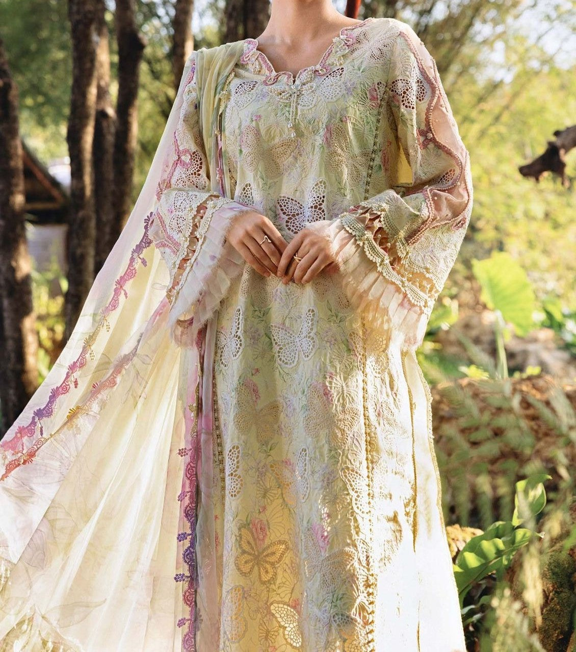 RTS | 3PC Sequin Heavy Embroidered Suit with Chiffon Dupatta