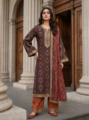 RTS | 3PC Digital Printed Suit with Ready-to-Wear Lace Dupatta