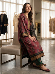 RTS | 3PC Digital Printed Suit with Ready-to-Wear Lace Dupatta