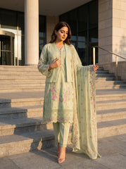 RTS | 3PC Heavy Embroidered Suit with Bamber Chiffon Dupatta